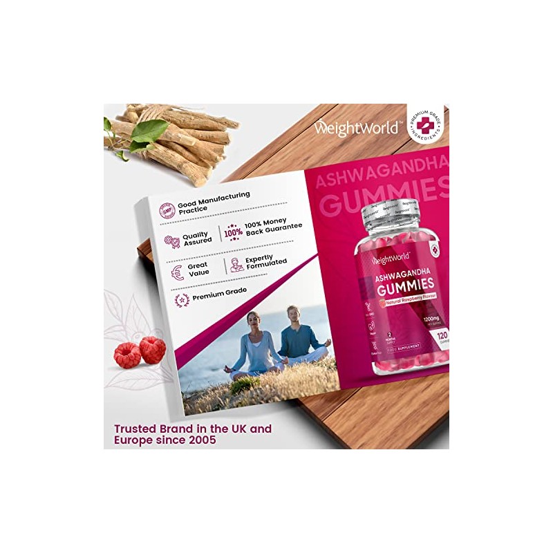 Ashwagandha Gummies 1200mg - 120 Vegan Gummies - 2 Months