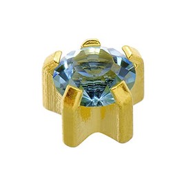 Caflon Blu 24 Carat Gold Plated Clawset March Birthstone Studs