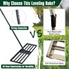 Jardineer Lawn Leveling Rake 36 Inches, Yard Leveling Rake for