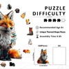 SECOGM Wooden Puzzles for Adults - Artistic Fox Wood Puzzles