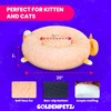 Goldenpetz Calming Cat Bed, pet Bed, Themed with Plush Animal