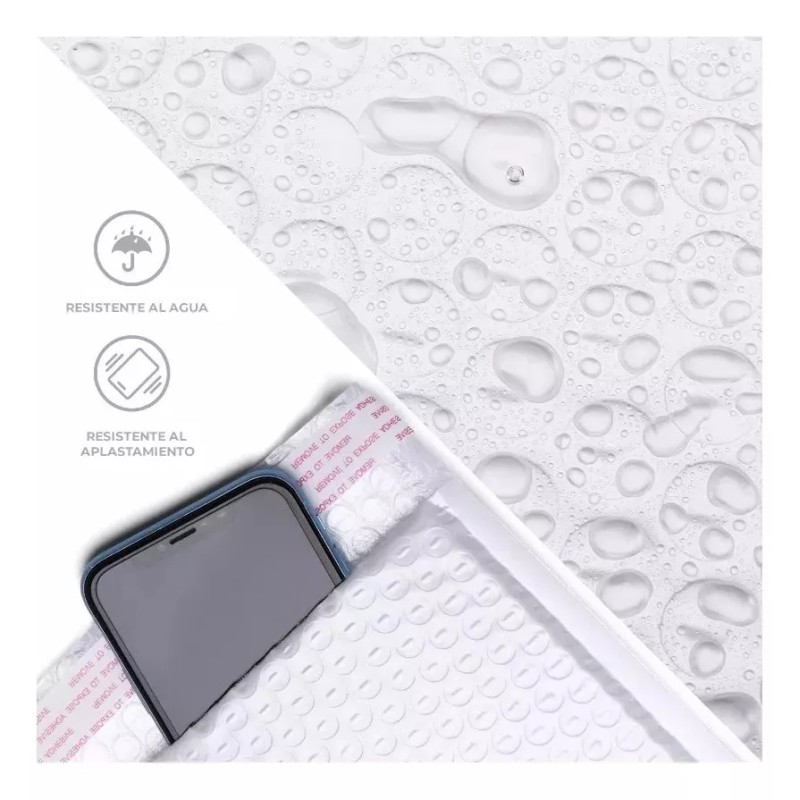 KH 100 Sobres Con Burbuja Para Envios Blanco Paquete 18