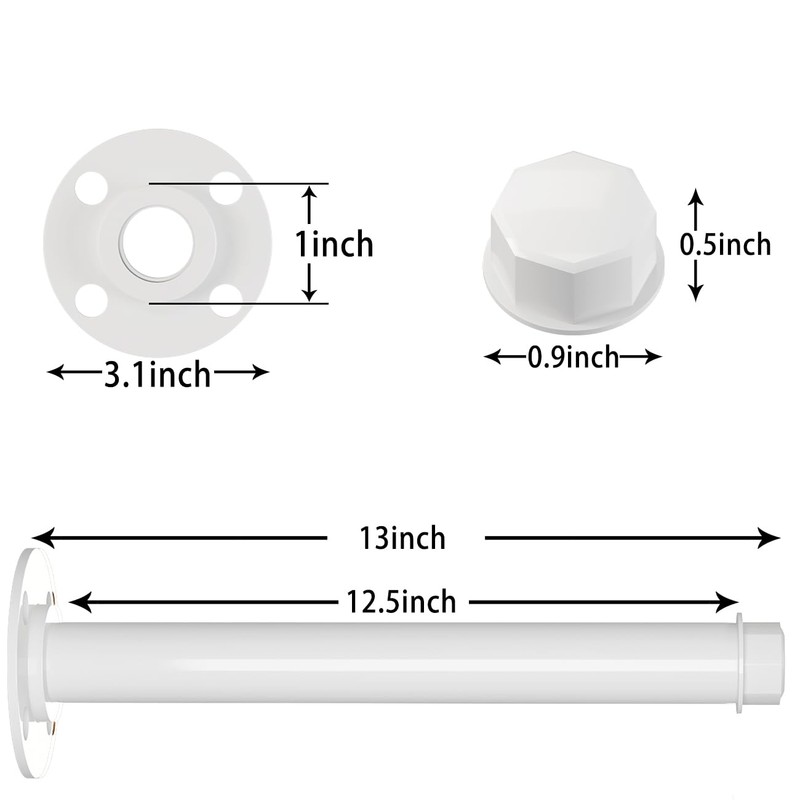 6 Pcs Industrial Pipe Clothes Bars 12 inch, Industrial Pipe