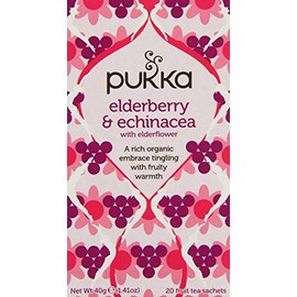 Pukka Herbal Teas Tea - Organic - Elderberry and Echinacea - 20 Bags - Case of 6