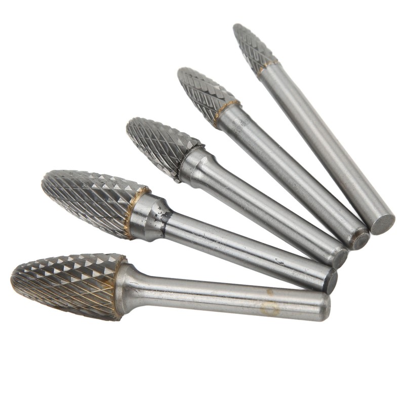 Double Cut Carbide Rotary File Bit Set 6mm Diameter Shank