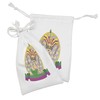Ambesonne Mardi Gras Fabric Pouch Set of 2, Harlequin Lady