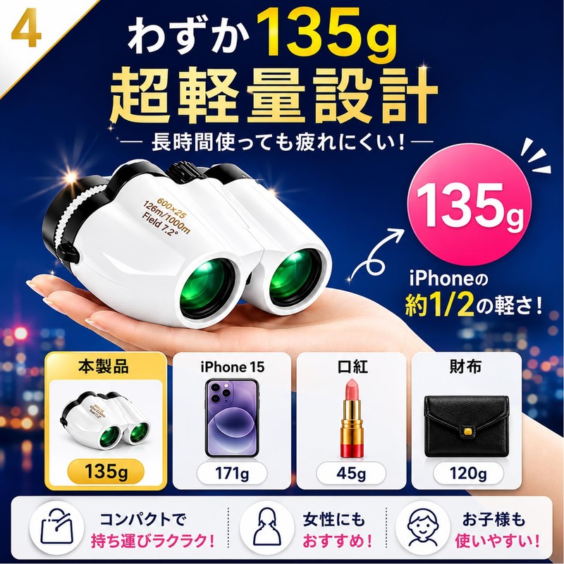Cocolat Binoculars for Live Use, Opera Glass, 20 Times, Ultra