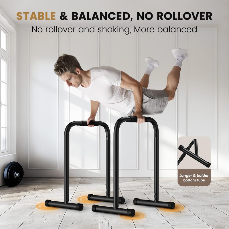 Sportsroyals Dip Bar,Adjustable Parallel Bars for Home Workout,Dip Station with