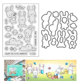 Unleash Your Creativity with Easter-Themed Die Cuts for Card Making & Scrapbooking - Adorable Stamp & Cut Set