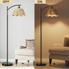Oneach Boho Rattan Floor Lamp for Living Room, Farmhouse Standing