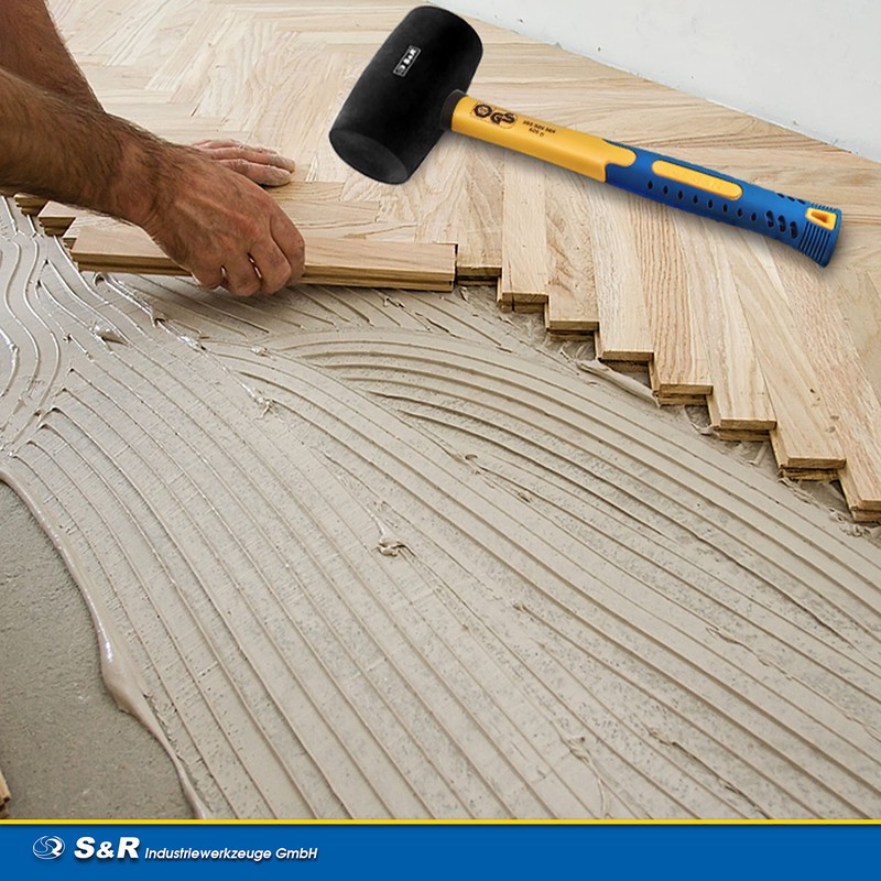 S&R Rubber Mallet Black 55 mm 450 g with Ergonomic