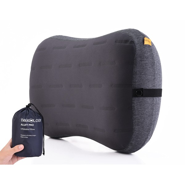 TREKOLOGY Aluft Pro Large Inflatable Pillows for Camping, Pillow for Adults, Inflatable Travel Pillow, Inflatable Cushion Blow Up Pillow for Camping Pillows Compact Small Inflatable Pillow for Beach