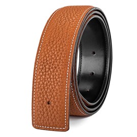 Vatee's Women's/Men's Real Leather Replacement Belt Strap No Buckle 1 1/4"(32mm) Wide 45" Long Earth Yellow