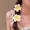 6Pcs Hawaiian Plumeria Flower Hair Clips with Pearl, 5cm and