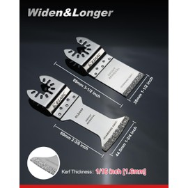 EZARC Diamond Oscillating Blade, Extra Long Reach Oscillating Multi Tool Saw Blades for Grout Removal, Cleaning Mortar, 3-Pack