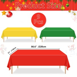 9 Pcs Black History Table Cloths, 220 x 130 cm Red Green Yellow Rectangle Plastic Table Cover for Black History Month Juneteenth Christmas Holiday Party