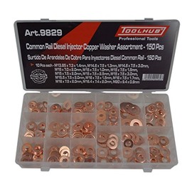 Tool Hub 9829 Diesel Injector Washer Assortment Set 150 Piece Copper Seals Common Rail