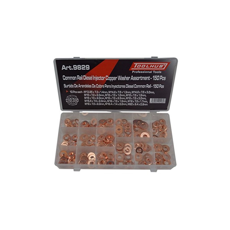 Tool Hub 9829 Diesel Injector Washer Assortment Set 150 Piece