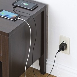 サンワサプライ USB充電器(2ポート・合計2.4A・ブラック) ACA-IP44BK ACA-IP44BK