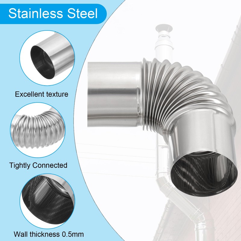PATIKIL 90 Degree Stove Pipe and 45 Degree Chimney Flue