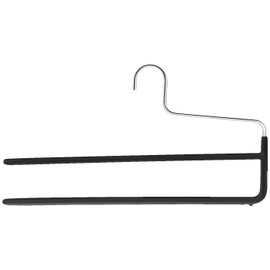 Mawa by Reston Lloyd Trouser Series Non-Slip Space-Saving Clothes Hanger with Double Rod for Pants, Style KH/2, Set of 2, Black