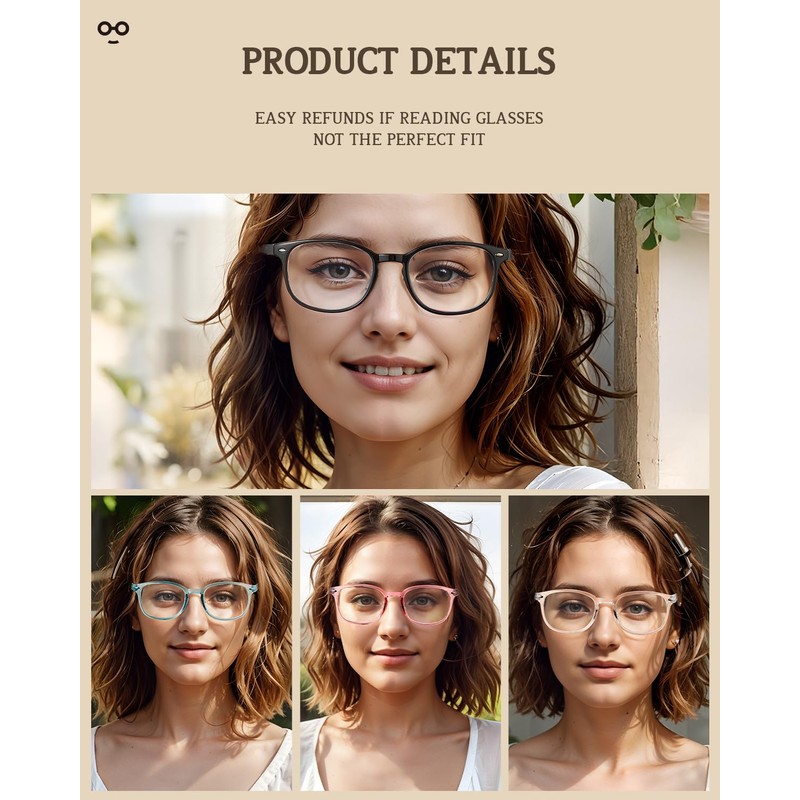 JOLISU 5 Pack Reading Glasses For Women,Blue Light Blocking Computer