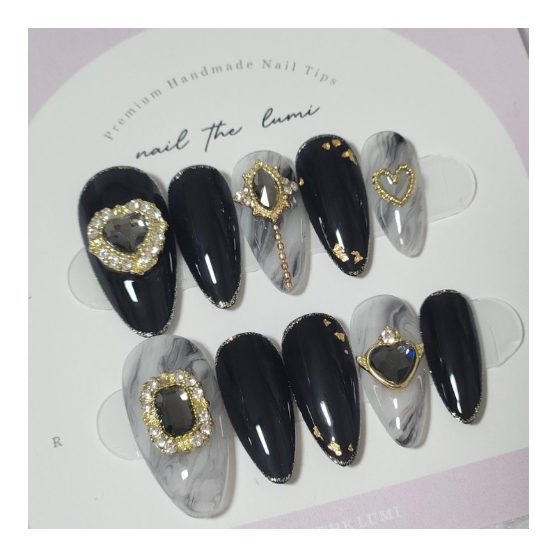 Twilight Crown Handmade Nail Tips - Short Ballerina / 트와일라잇