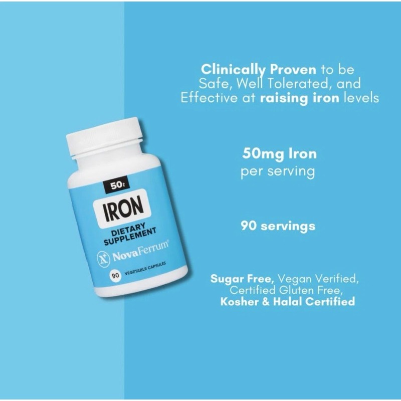 NovaFerrum All Good Iron Capsule Supplements 50mg of Iron 90