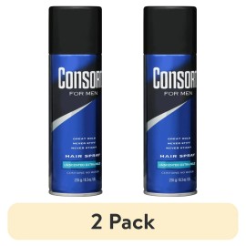 Consort (2 pack) Consort Unscented Extra Hold Hair Spray for Men, 8.3 oz.