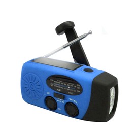 Emergency Hand Crank Radio with LED Flashlight, Portable Weather Radio with USB Charged & Solar Power for Camping