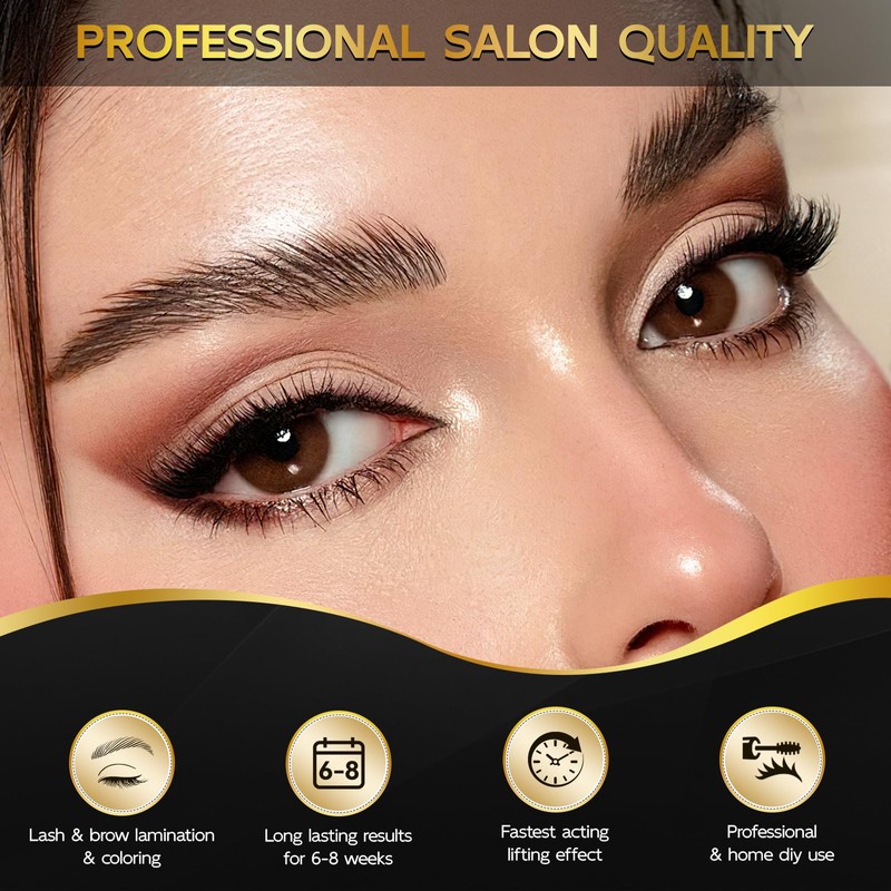 Lucoss 2025 Eyelash Lifting Set with Dyeing Brown and Black,