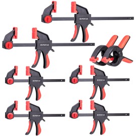 Spurtar 8pcs Clamps for Woodworking 6" and 12" Wood Clamps 6" Spring Clamps Quick-Release Bar Clamps Heavy Duty Trigger Clamp Spreader Wood Clamps for Woodworking Metalworking DIY Household Projects