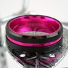 Fantabulous 6/8mm Black Tungsten Carbide Wedding Band w/Hot Pink Stripe