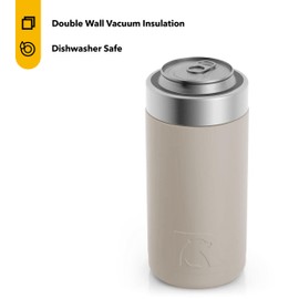 RTIC Craft Can Cooler Insulated, Drink, Beverage, Bottle, Soda Can Cooler with Lid, Stainless Steel Metal, Double Wall Insulation Coozie for Cans, Sweat Proof, Beach, 16oz