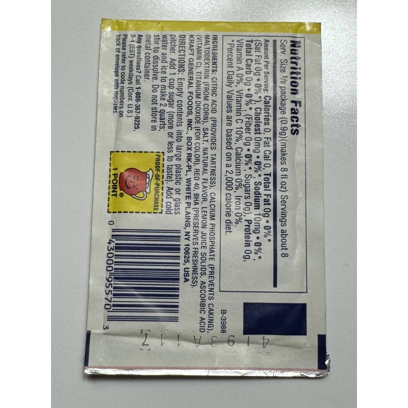 Kool-Aid Vintage 90s Kool-Aid Super Fruity Pink Lemonade Flavor Packet