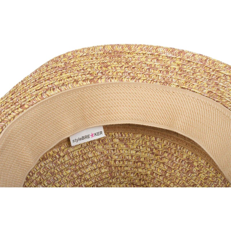 styleBREAKER Trilby 04025002 Unisex Lightweight Paper Hat with Contrasting Trim,