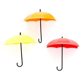moin moin hook, small umbrella, lock-hook, wall mount, colorful, trinket storage, wall storage (red, orange, yellow)
