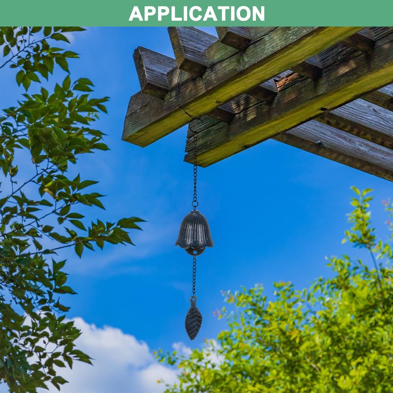 M METERXITY 1-Pack Japanese Wind Chime, Leaf Metal Temple Bell