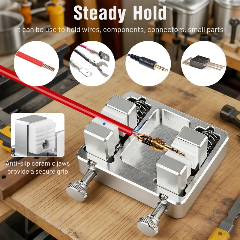 Heavy Duty Aluminum Soldering Clamp with Ceramic Jaw, Adjustable Welding