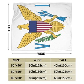 Flag of United States Virgin Islands Flannel Fleece Throw Blankets for Bed Sofa Living Room Soft Blanket Warm Throw Blanket