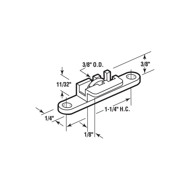 Prime-Line G 3038 3/8 In. Steel Flat-Edge Sliding Window Roller