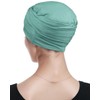 Alnorm Sleep Cap Layered Hat Full Head Coverage Jade Green