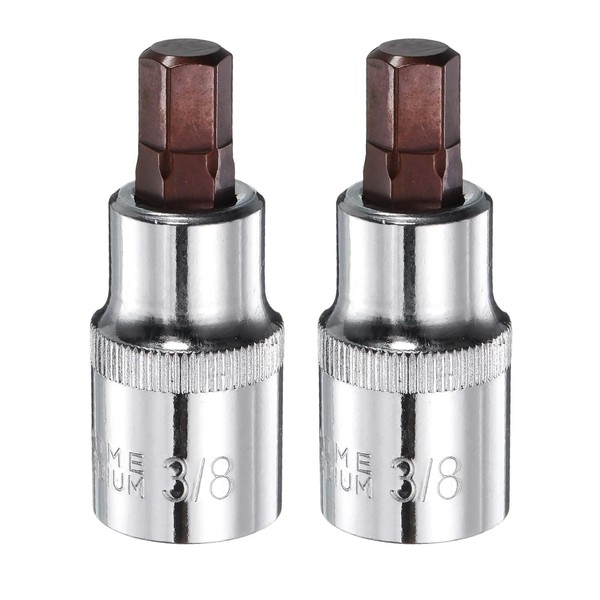 sourcing map 2pcs 3/8" Hex Bit Socket 1/2" Square Drive