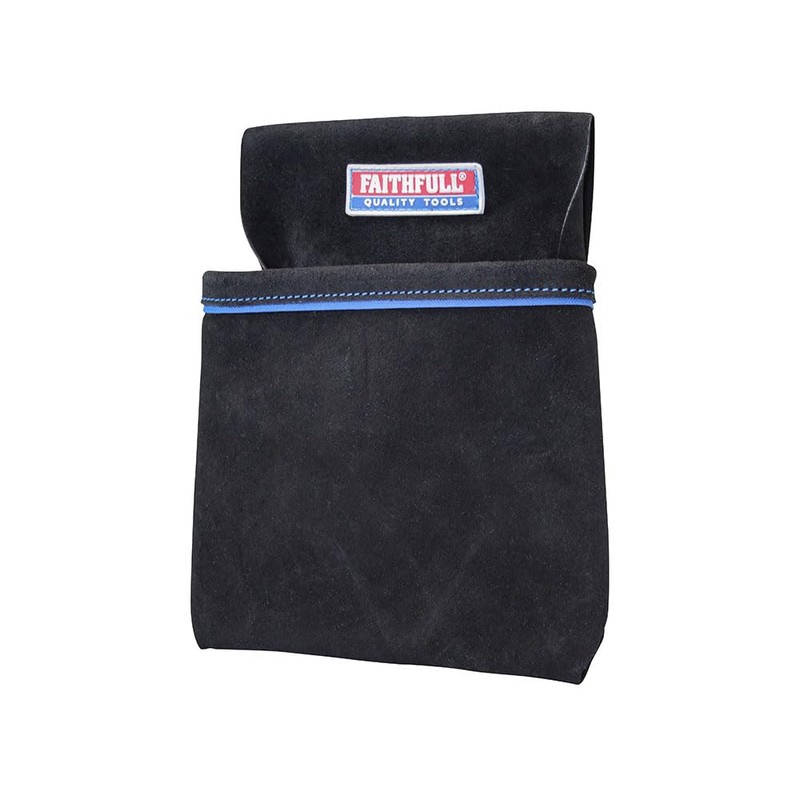 Faithfull Black Suede Single Nail Pouch for Tool Belt
