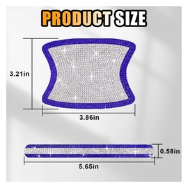 JOYCOURT 10PCS Bling Car Door Handle Anti-Scratch Sticker, Bling Car Door Handle Sticker, Universal Car Doors Handles Protective Cover, Shiny Rhinestone Auto Decor Accessories for Women (Blue&White)