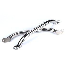 2PCS Boat Handrail Grab Handle Polished Stainless Steel Round Tube - 12" Long Marine Grab Handle