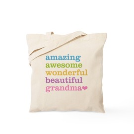 CafePress Amazing Grandma Tote Bag Natural Canvas Tote Bag, Reusable Shopping Bag