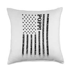 Gifts For Poppi Poppi American Flag Throw Pillow, 18x18, Multicolor