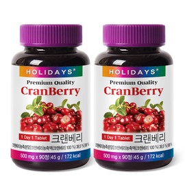 Holidays 2 bottles of Holidays Cranberry 90 tablets (6 month supply) / 홀리데이즈 크랜베리 90정 2병 (6개월분)