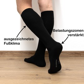 RS. Harmony Knee Socks for Men Extra Quality Kneehigh, 6 pairs - black, navy, grey